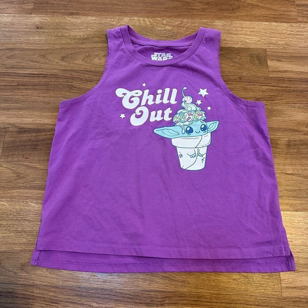 Star Wars Violet/Purple Yoda Tank Top | Girls size Large 10/12